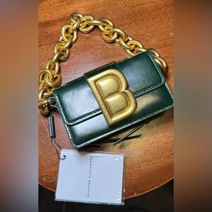 Brandon Blackwood micro Nia Dark Green mini Bag with Gold Accents